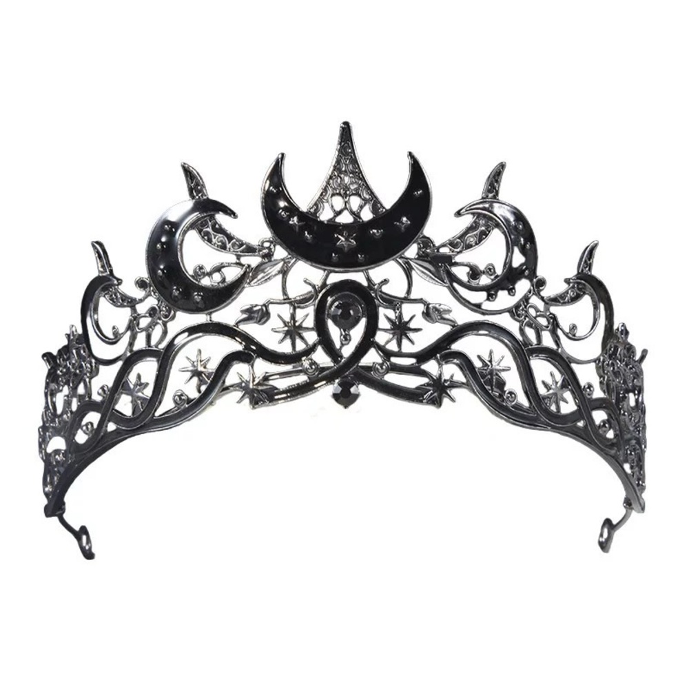 Vintage Black Crescent Moon & Star Tiara